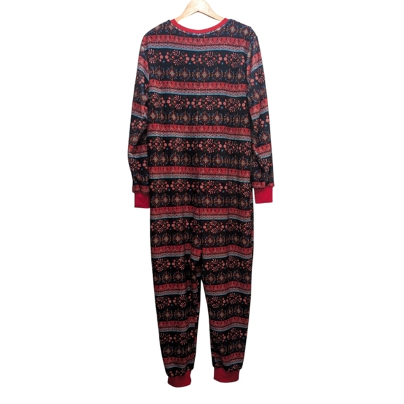 Natural Life Fleece One Piece Pajama Jumpsuit Loungewear Size Medium - Picture 2 of 8